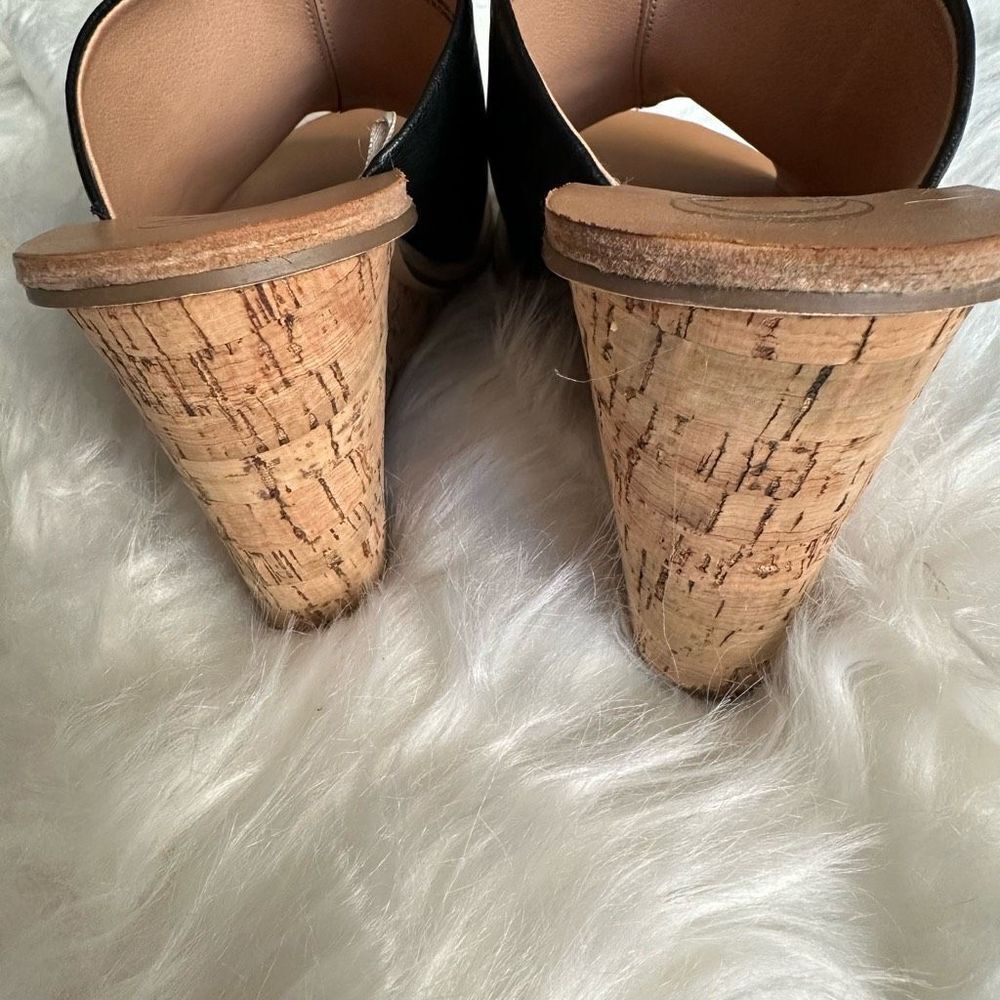 Charming Charlies black peep toe wedge cork heel - Picture 5 of 9